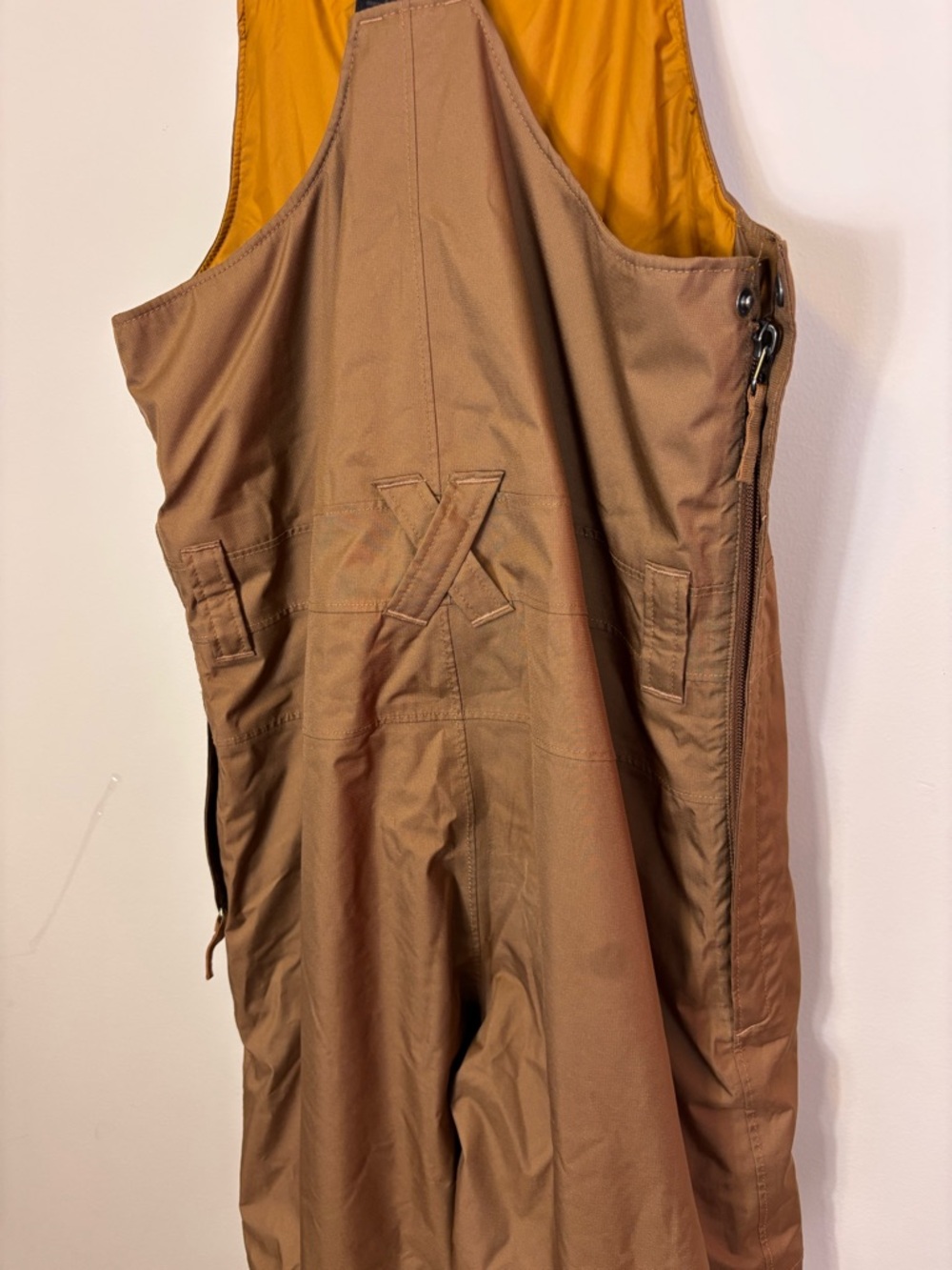 The North Face Kids Tan Bib Snow Overalls with Black Straps Youth Large - Picture 6 of 14